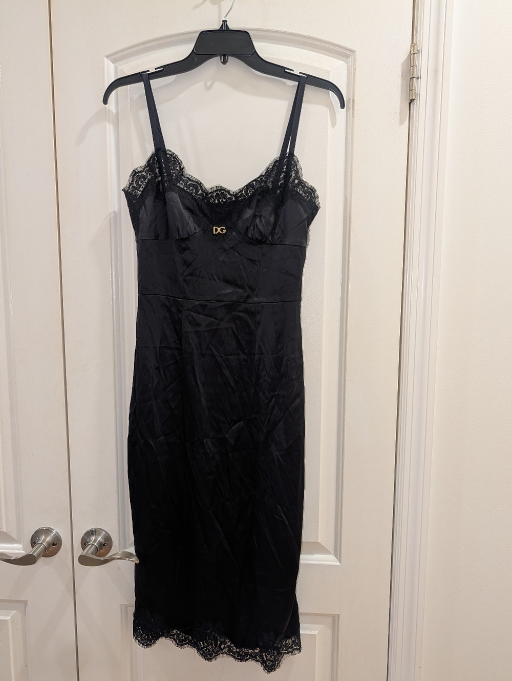 NWT DOLCE & GABBANA SILK BLEND LACE TRIM DRESS - Picture 2 of 7